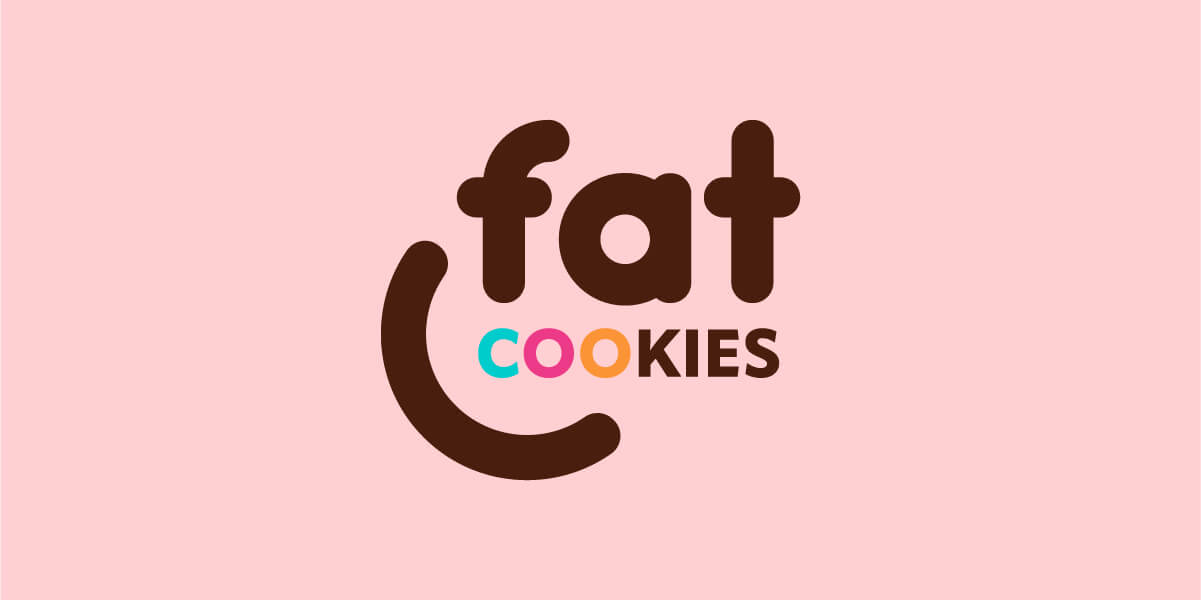 kolorowe logo dla marki Fat Cookies